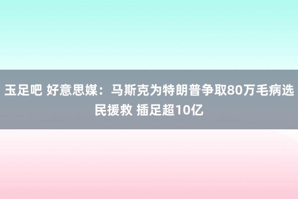玉足吧 好意思媒：马斯克为特朗普争取80万毛病选民援救 插足超10亿