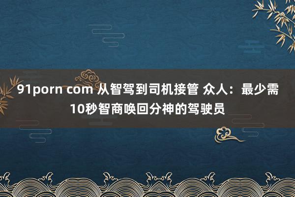 91porn com 从智驾到司机接管 众人：最少需10秒智商唤回分神的驾驶员