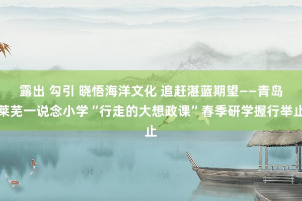 露出 勾引 晓悟海洋文化 追赶湛蓝期望——青岛莱芜一说念小学“行走的大想政课”春季研学握行举止
