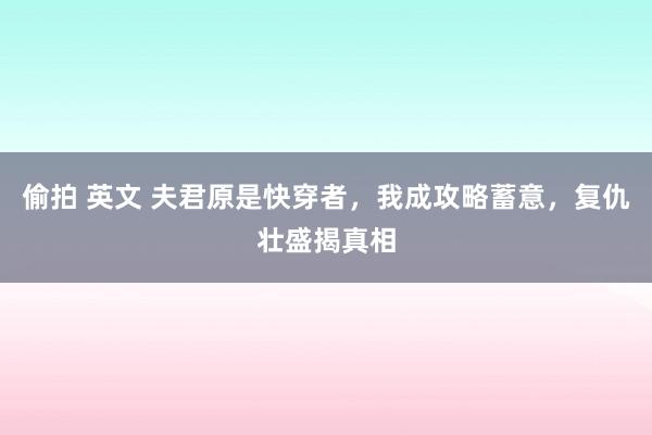 偷拍 英文 夫君原是快穿者，我成攻略蓄意，复仇壮盛揭真相