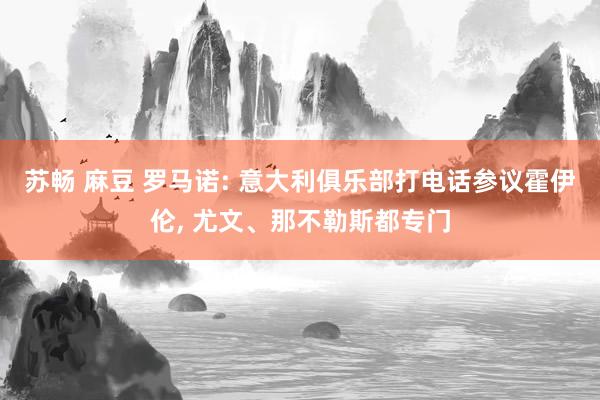 苏畅 麻豆 罗马诺: 意大利俱乐部打电话参议霍伊伦， 尤文、那不勒斯都专门