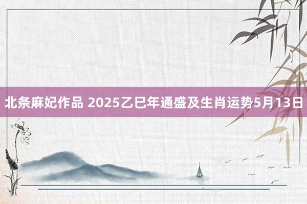 北条麻妃作品 2025乙巳年通盛及生肖运势5月13日