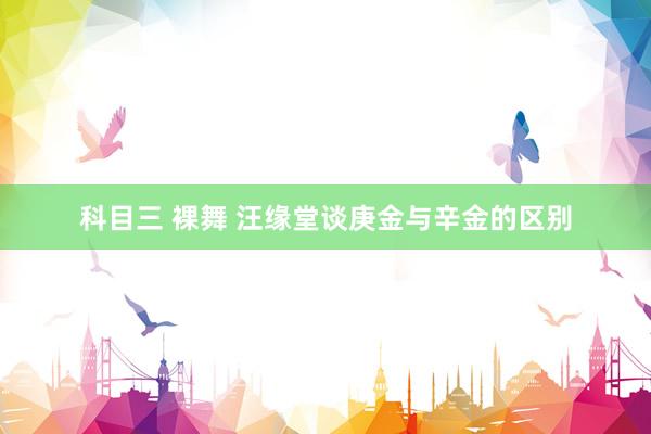 科目三 裸舞 汪缘堂谈庚金与辛金的区别